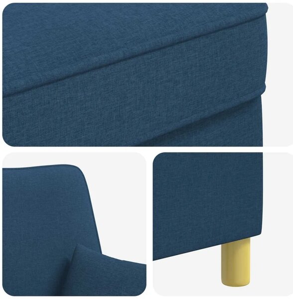 XL fotelja s jastucima Plava Tkanina - Plava 60 cm