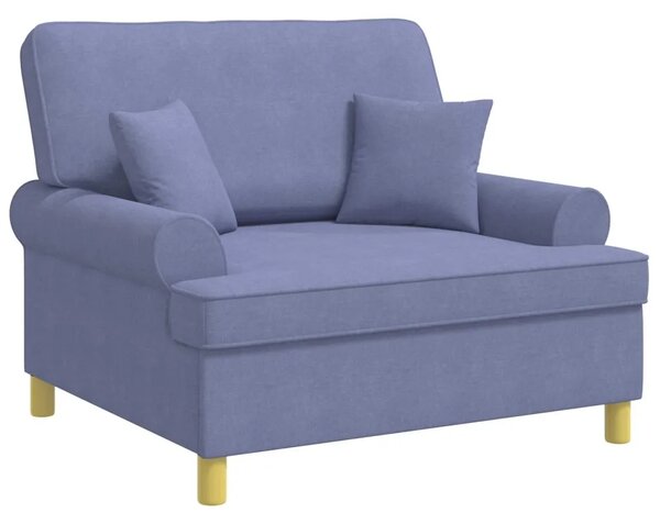 XXL fotelja s jastucima Traper plava Tkanina - Trapere plave boje 85 cm