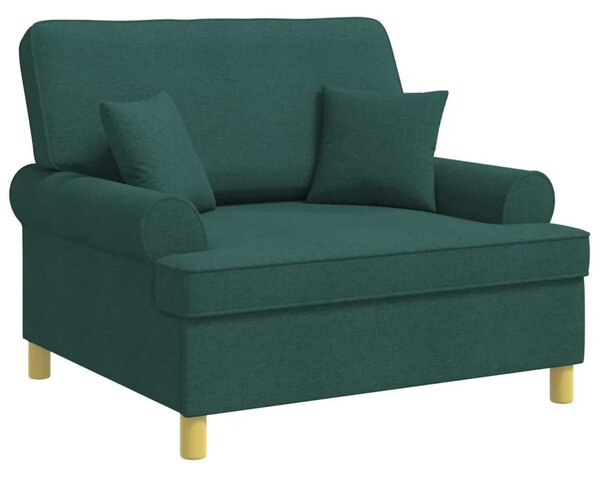 XXL fotelja s jastucima Tamnozelena Tkanina - Tamnozelena 85 cm