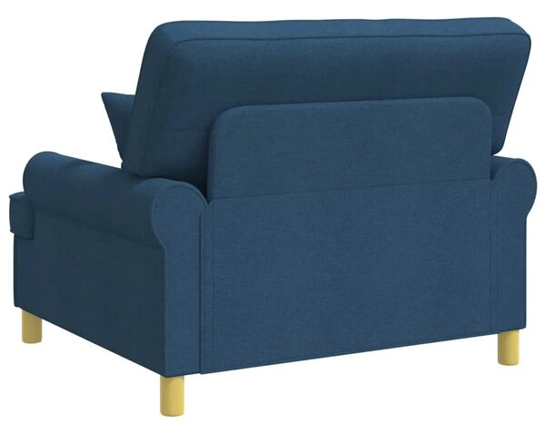 XXL fotelja s jastucima Plava Tkanina - Plava 85 cm
