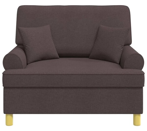 XXL fotelja s jastucima Tamno smeđa Tkanina - Tamno smeđa 85 cm