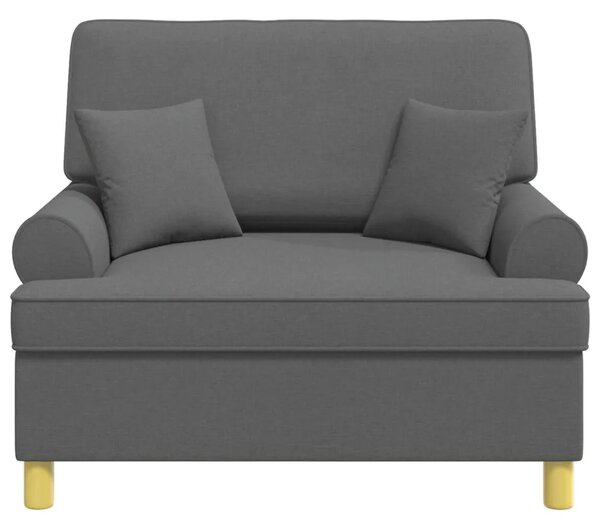 XXL fotelja s jastucima Tamnosiva Tkanina - Tamnosiva 85 cm