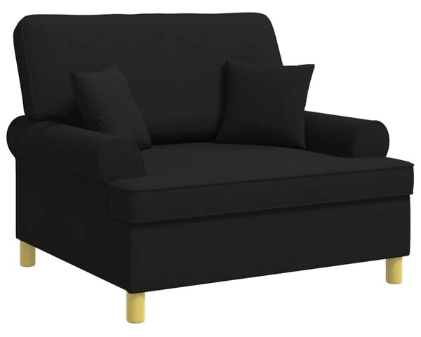 XXL fotelja s jastucima Crna Tkanina - Crna 85 cm