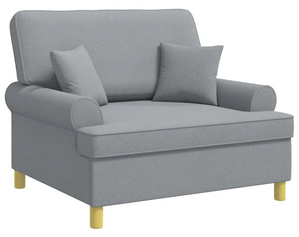 XXL fotelja s jastucima Svjetlosiva Tkanina - Svjetlosiva 85 cm