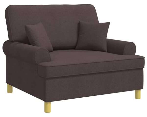 XXL fotelja s jastucima Tamno smeđa Tkanina - Tamno smeđa 85 cm