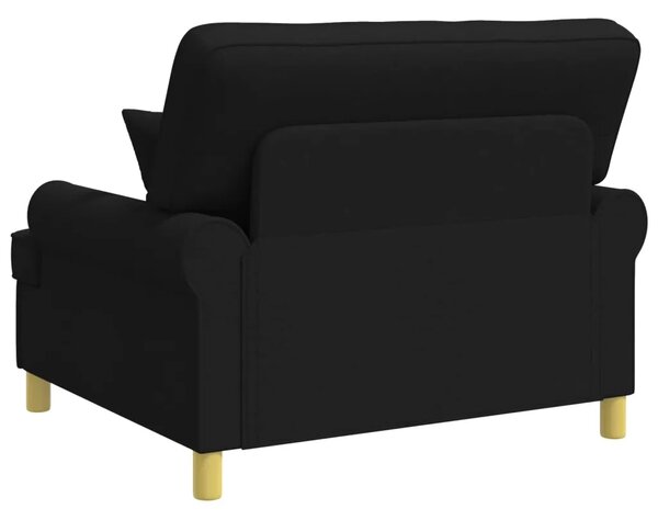 XXL fotelja s jastucima Crna Tkanina - Crna 85 cm