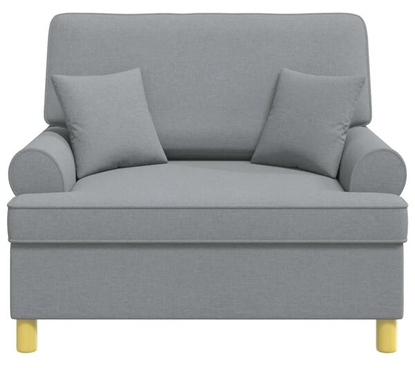 XXL fotelja s jastucima Svjetlosiva Tkanina - Svjetlosiva 85 cm
