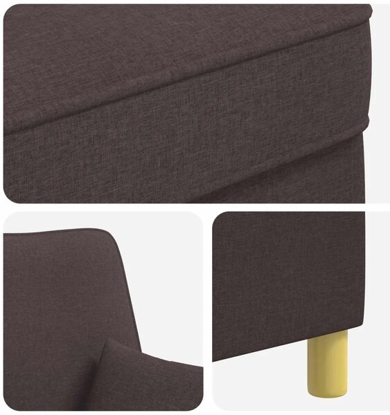 XL fotelja s jastucima Tamno smeđa Tkanina - Tamno smeđa 60 cm