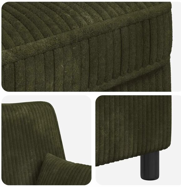 XXL fotelja s jastucima Zelena Tkanina od 1 5 linija - Zelena 85 cm