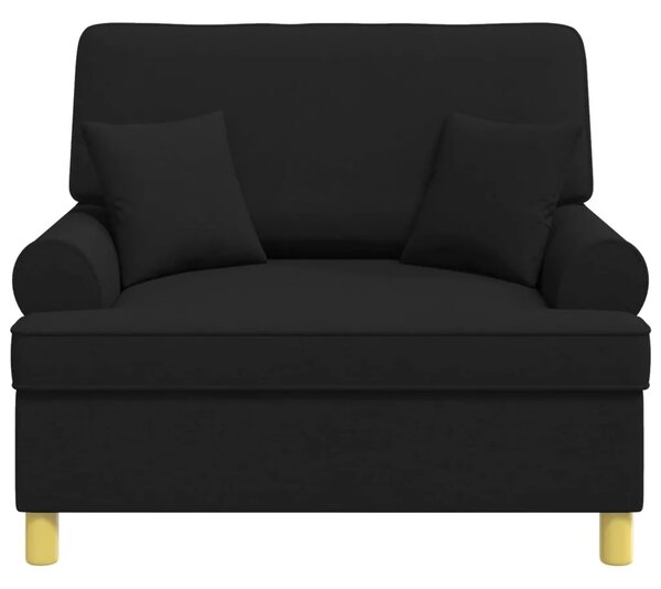 XXL fotelja s jastucima Crna Tkanina - Crna 85 cm