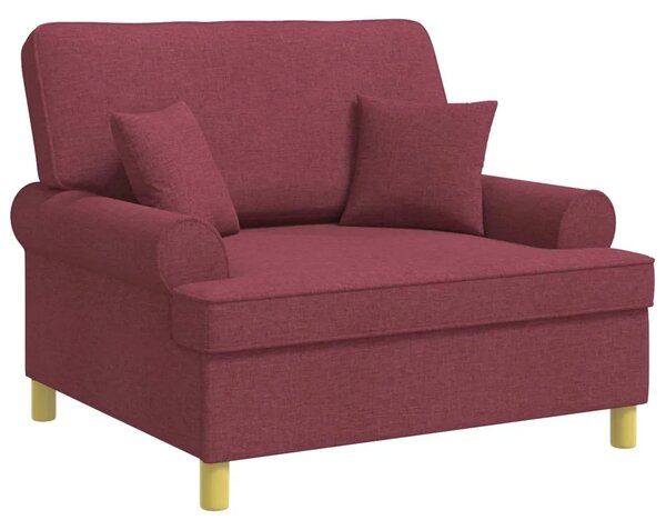 XXL fotelja s jastucima Vinska crvena Tkanina - boja crnog vina 85 cm
