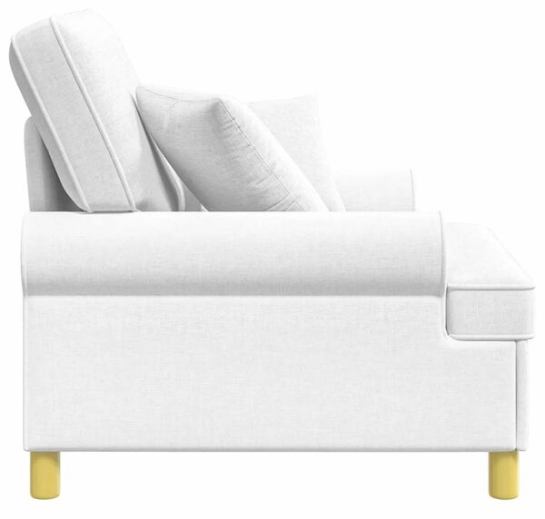 XL fotelja s jastucima Bijela Tkanina - Bijela 60 cm