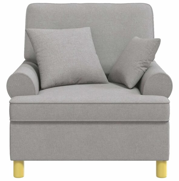 XL fotelja s jastucima Oblačnosiva Tkanina - Siva tkanina oblak 60 cm