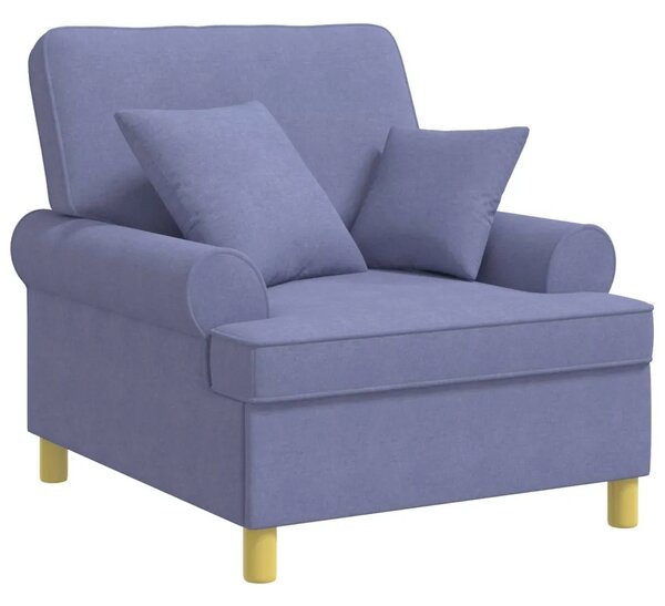 XL fotelja s jastucima Traper plava Tkanina - Trapere plave boje 60 cm