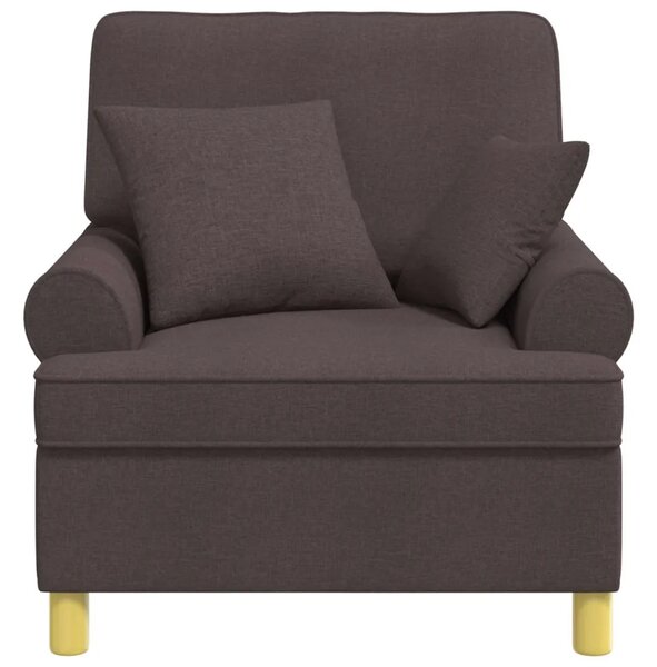 XL fotelja s jastucima Tamno smeđa Tkanina - Tamno smeđa 60 cm