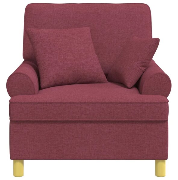 XL fotelja s jastucima Vinska crvena Tkanina - boja crnog vina 60 cm