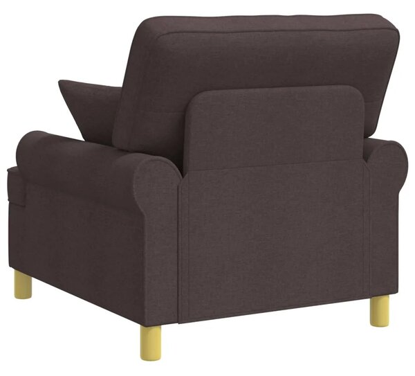 XL fotelja s jastucima Tamno smeđa Tkanina - Tamno smeđa 60 cm