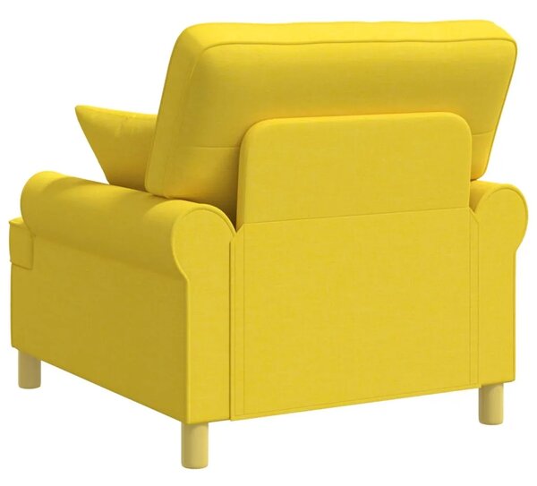 XL fotelja s jastucima Svijetlo žuta Tkanina - Svjetložuta 60 cm