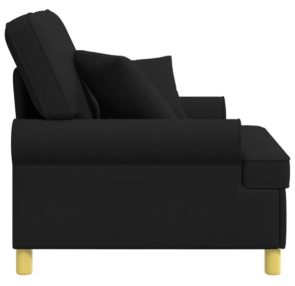 XL fotelja s jastucima Crna Tkanina - Crna 60 cm
