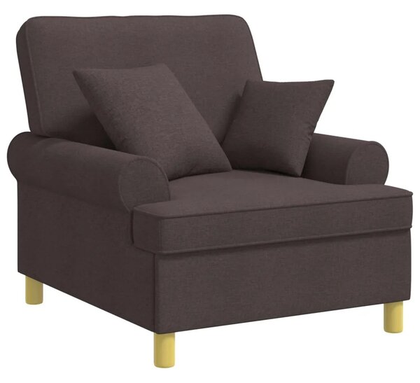 XL fotelja s jastucima Tamno smeđa Tkanina - Tamno smeđa 60 cm