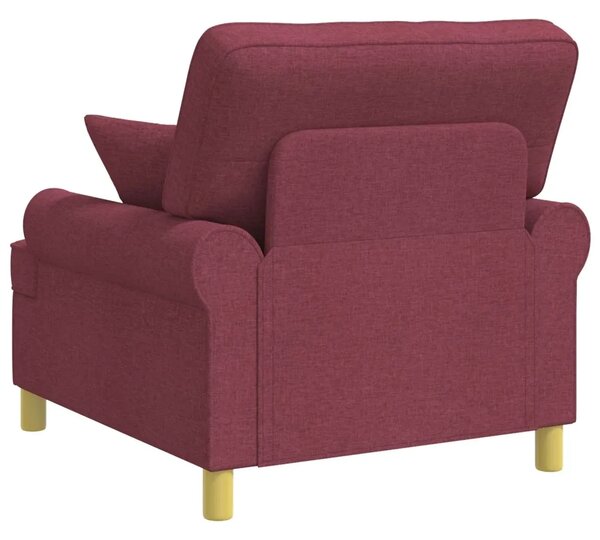 XL fotelja s jastucima Vinska crvena Tkanina - boja crnog vina 60 cm