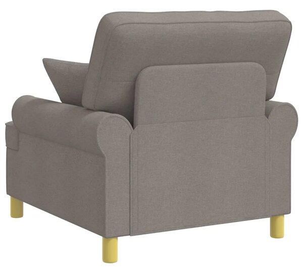 XL fotelja s jastucima Sivosmeđa Tkanina - Sivosmeđa 60 cm