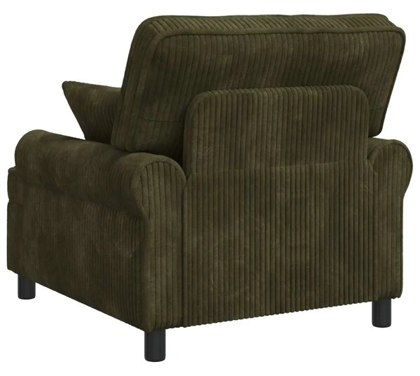 XL fotelja s jastucima Zelena Tkanina od 1 5 linija - Zelena 60 cm