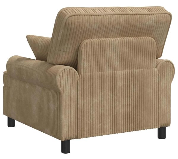 XL fotelja s jastucima Sivosmeđa Tkanina od 1 5 linija - Sivosmeđa 60 cm