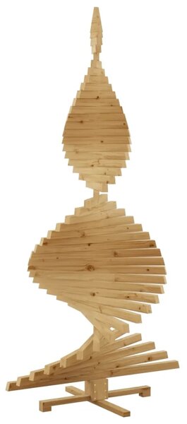 Božićna drvca s stalakom Smeđa 210 cm Masivna borovina - 210 cm Smeđa završna obrada