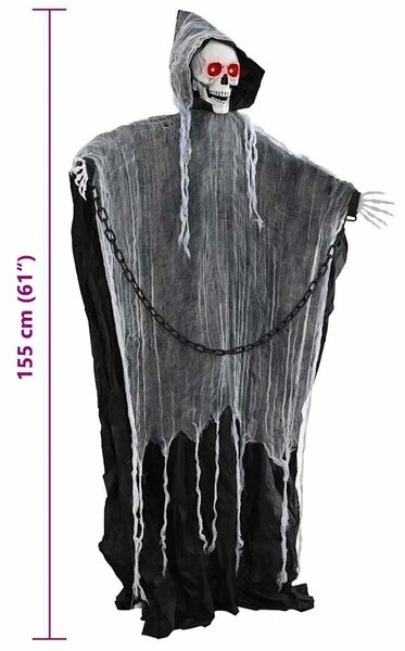 Halloween viseća Grim Reaper figura SPOOKA Crna 112 x 164 cm - s pokretom