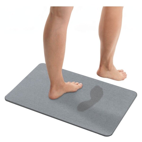Siva kupaonska prostirka od dijatomita 50x80 cm Simi – Wenko