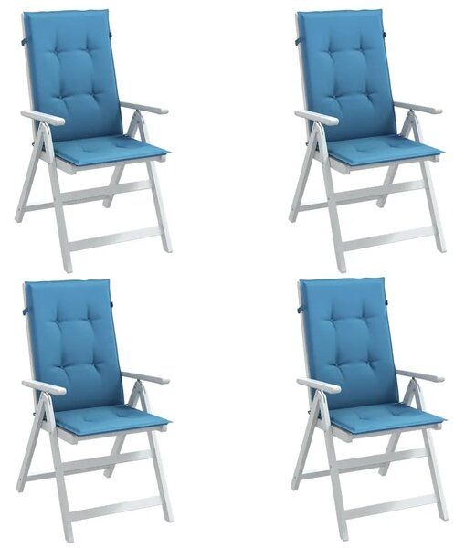 Jastuci za stolice 4 kom prošarano plavi 120x50x4 cm od tkanine - Prošarana plava 120 x 50 x 4 cm 4