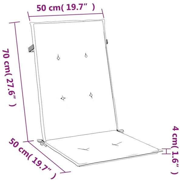 Jastuci za stolice 4 kom prošarano plavi 120x50x4 cm od tkanine - Prošarana plava 120 x 50 x 4 cm 4