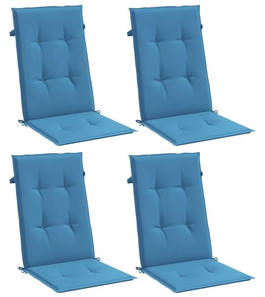 Jastuci za stolice 4 kom prošarano plavi 120x50x4 cm od tkanine - Prošarana plava 120 x 50 x 4 cm 4