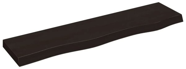 Zidna polica tamnosmeđa 80x20x4 cm od obrađene hrastovine - Tamno smeđa 80 x 20 x 4 cm