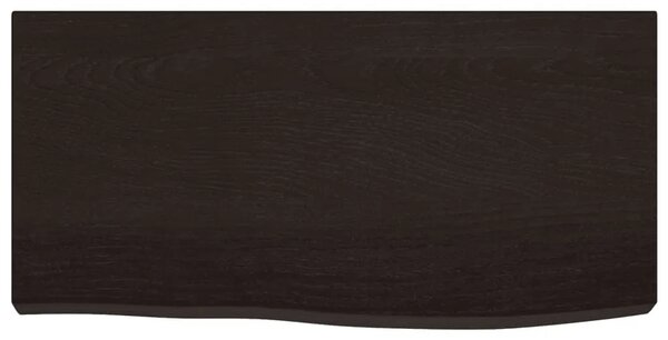 Zidna polica tamnosmeđa 60x30x(2-6) cm od obrađene hrastovine - Tamno smeđa 60 x 30 x 6 cm