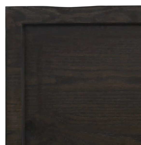 Zidna polica tamnosmeđa 60x30x(2-6) cm od obrađene hrastovine - Tamno smeđa 60 x 30 x 6 cm