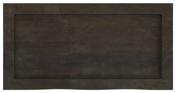 Zidna polica tamnosmeđa 60x30x(2-6) cm od obrađene hrastovine - Tamno smeđa 60 x 30 x 6 cm
