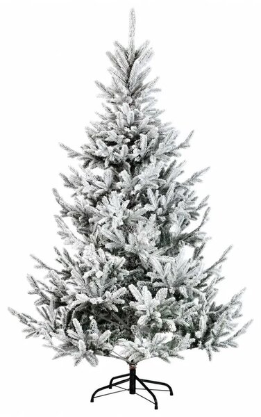 Umjetno božićno drvce s nogom 120 cm 150 LED lampica - Zelena i bijela 120 cm s LED svjetlima