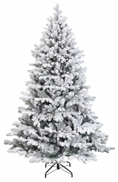 Umjetno božićno drvce s nogom 150 cm 150 LED lampica - Zelena i bijela 150 cm s LED svjetlima