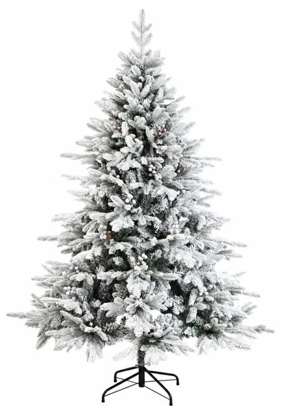 Umjetno božićno drvce s nogom 120 cm 150 LED lampica - Zelena i bijela 120 cm s LED svjetlima