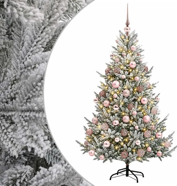 Umjetno božićno drvce s kuglicom 240 cm 300 LED lampica - Zelena i bijela 240 cm s LED-ima i ružičastim lopticama