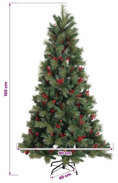 Umjetno božićno drvce s nogom 150 cm 150 LED lampica - 150 cm s LED svjetlima