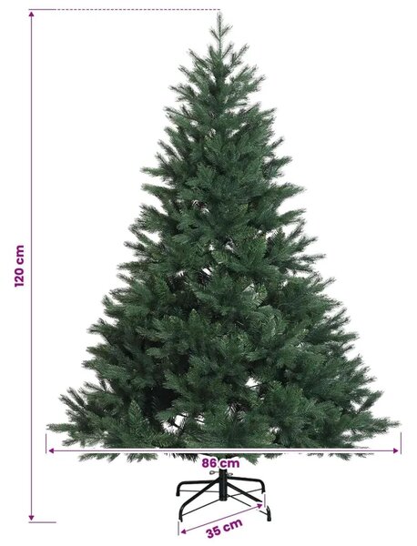 Umjetno božićno drvce s nogom 120 cm 150 LED lampica - Zelena 120 cm s LED svjetlima