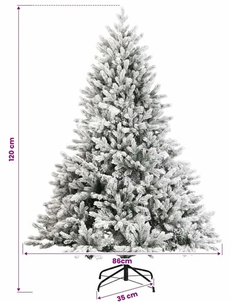 Umjetno božićno drvce s nogom 120 cm 150 LED lampica - Bijela 120 cm s LED svjetlima