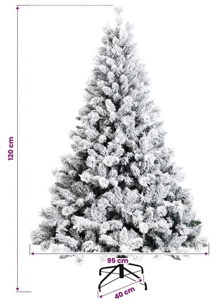 Umjetno božićno drvce s nogom 120 cm 150 LED lampica - Bijela 120 cm s LED svjetlima
