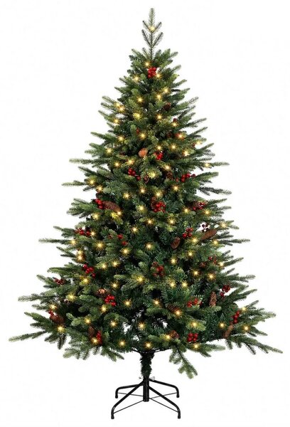 Umjetno božićno drvce s nogom 120 cm 150 LED lampica - Zelena 120 cm s LED svjetlima