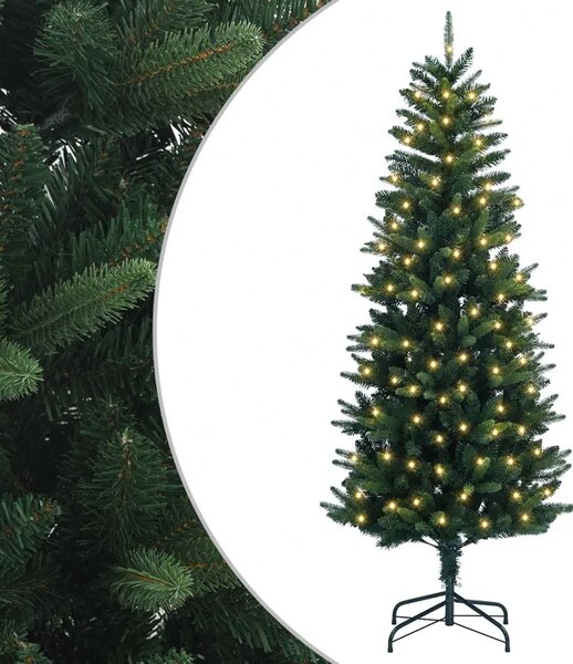 Umjetno božićno drvce s nogom 180 cm 300 LED lampica - 180 cm s LED svjetlima Zelena
