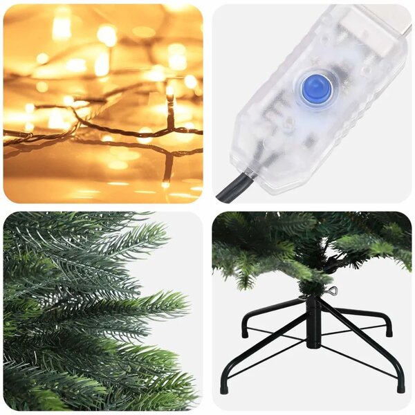 Umjetno božićno drvce s nogom 120 cm 150 LED lampica - 120 cm s LED svjetlima