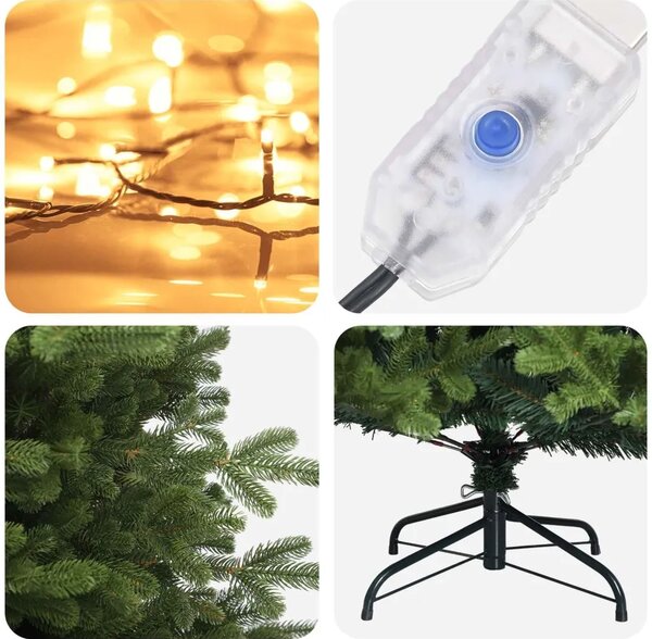 Umjetno božićno drvce s nogom 120 cm 150 LED lampica - 120 cm s LED svjetlima